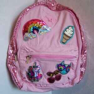 Holographic Emoji Patch Medium Backpack - Pink